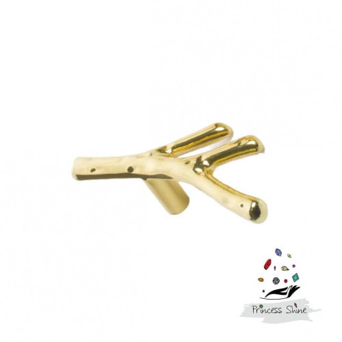 326 - مقبض فرع شجرة صغير ذهبي ( قطعة واحدة )