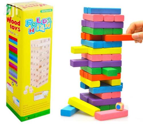 لعبة جنقا ملونة مع النرد (JENGA)