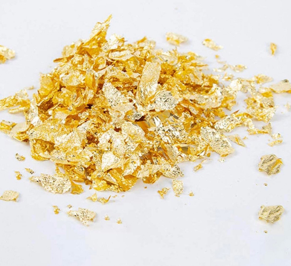 رقائق اوراق ذهبية للزينة غير صالحة للاكل من فريووك لتزيين الاطباق برقائق الذهب الاصلية بوزن 3 غرام لتزين الطبخ والكعك والشكولاتة والديكورات والمنتجات الصحية