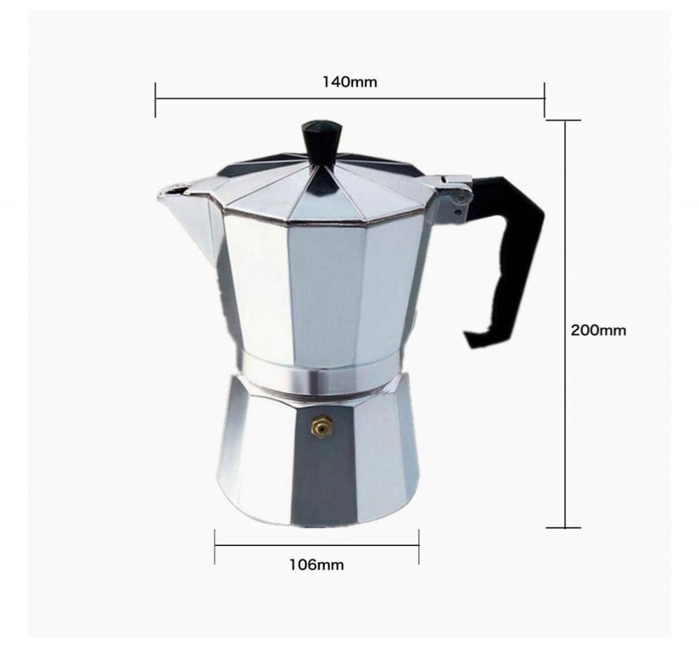 MIBRU صانع القهوة التركية إسبريسو إيطالي موكا إبريق قهوة مثمن هدية مثالية لمحبي القهوة الألومنيوم 6 أكواب 300 مللي