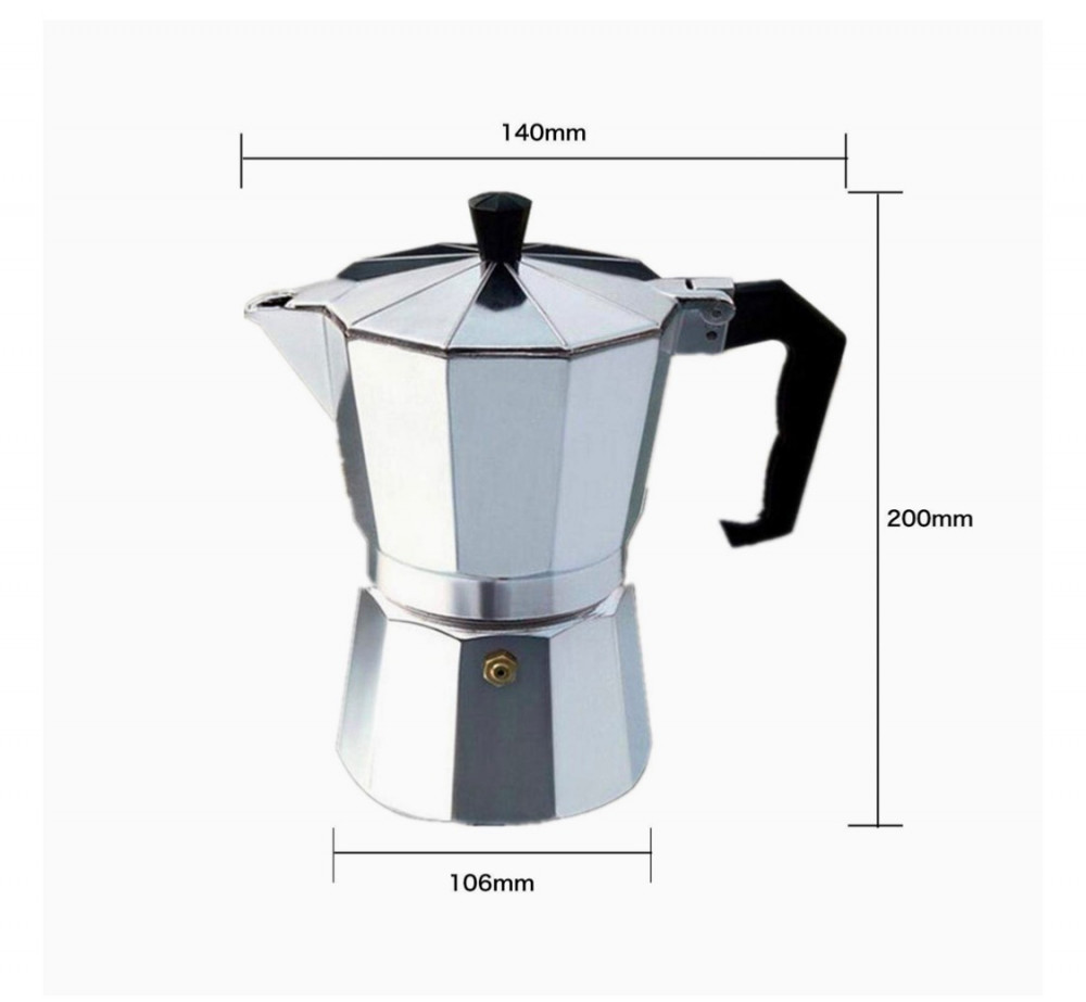 MIBRU صانع القهوة التركية إسبريسو إيطالي موكا إبريق قهوة مثمن هدية مثالية لمحبي القهوة الألومنيوم 6 أكواب 300 مللي