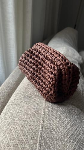 Brown clutch bag-شنطه بني