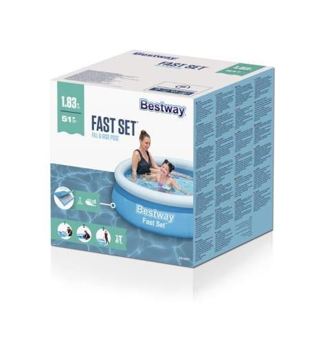مسبح دائري قابل للنفخ 1.83 م× 51 سم – Bestway Fast...