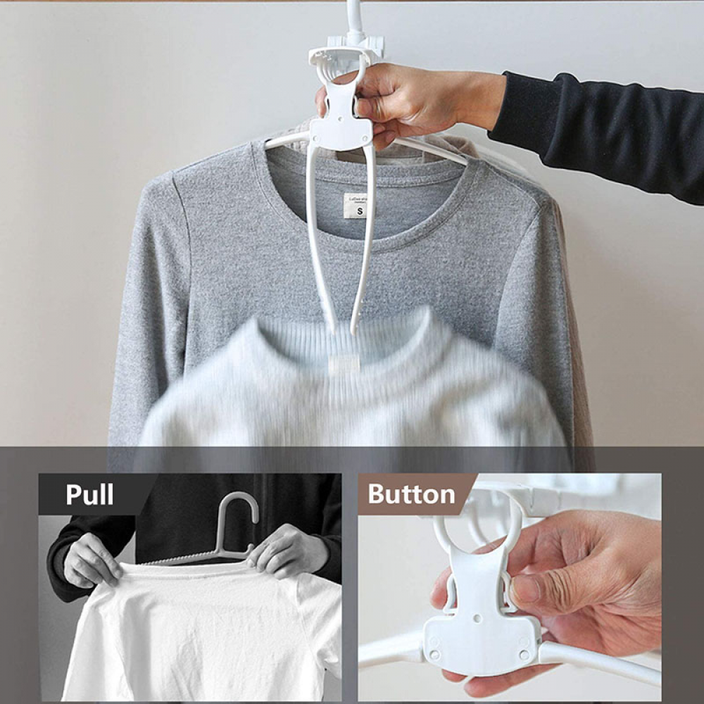 The distinctive clothes hanger with 8 foldable hangers organizes