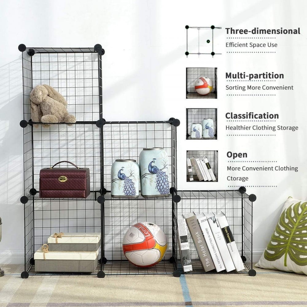 6 Pack: Modular Cube with Shelf by Simply Tidy™