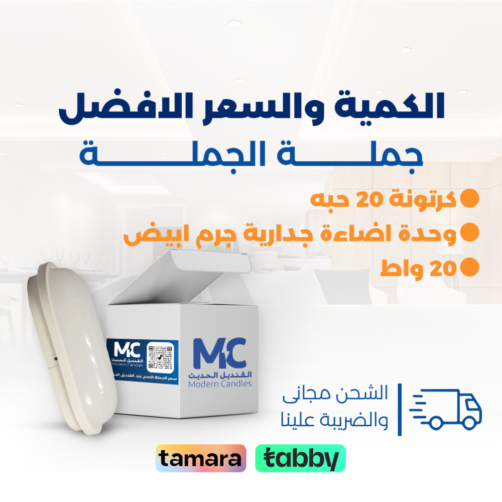 كرتون 20 حبة وحدة اضاءة جدارية جرم ابيض 30 واط