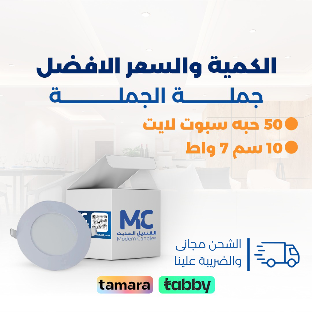 كرتون 50 حبة سبوت لايت بنل ثلجي 10 سم