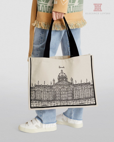شنطة كتف ماركة هارودز Large Outline Tote Bag