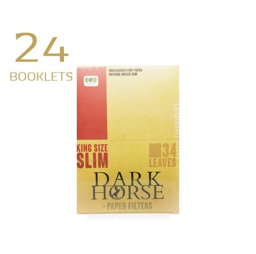 DARK HORSE HEMP KING SIZE SLIM (LEAVES & PAPER FILTERS) 24 BOOKLETS