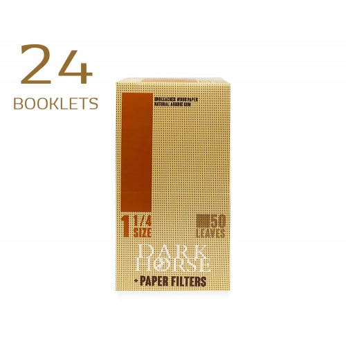 DARK HORSE Brown 1 1/4 SIZE (LEAVES & PAPER FILTERS) 24 BOOKLETS