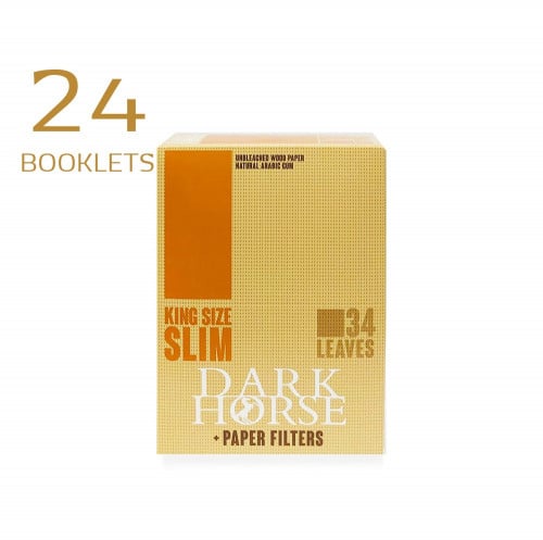 DARK HORSE Brown KING SIZE SLIM (LEAVES & PAPER FILTERS) 24 BOOKLETS