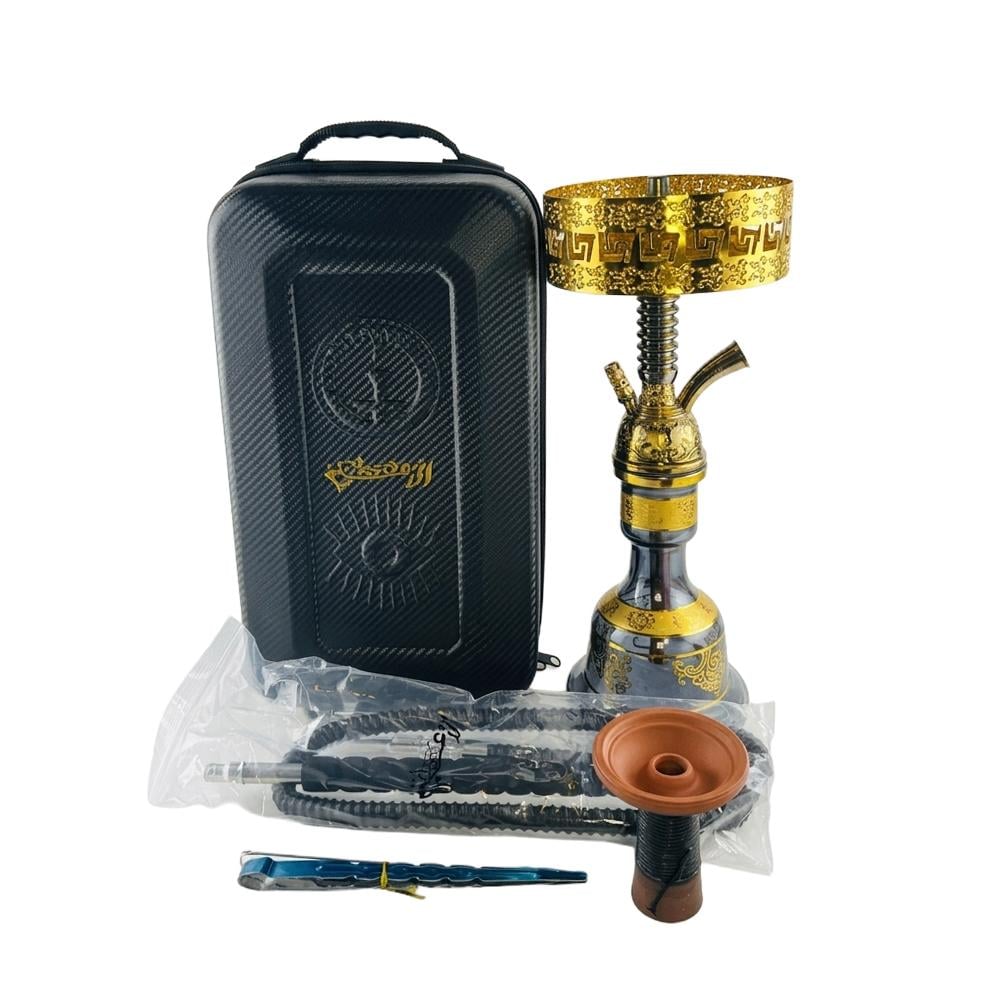 AL ZAEEM Shisha #031 Medium Size - Gold and Gray Color