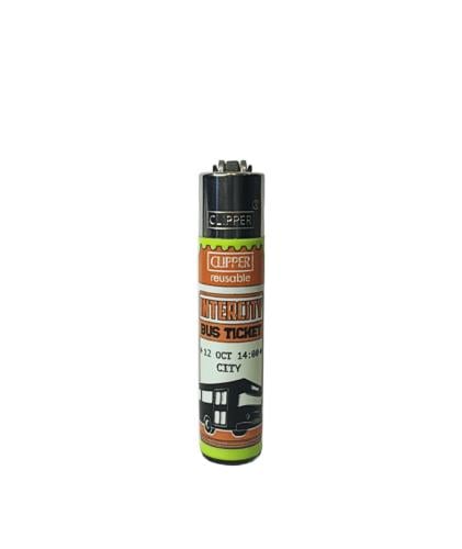 CLIPPER Reusable Small Lighter - Intercity Bus Ticket Green & Orange