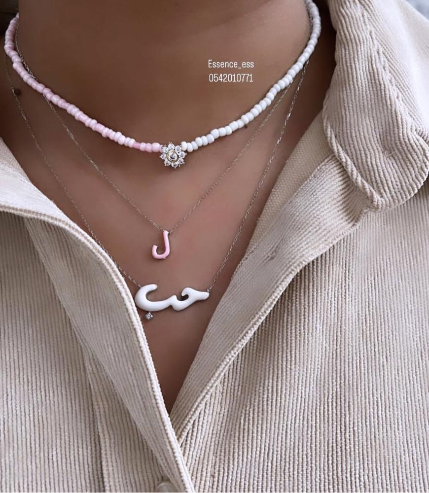 سلسال حجر ملون ورده