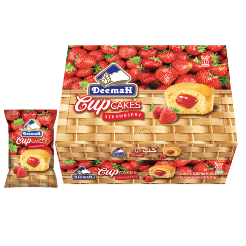 كب كيك الفراولة ديمة 16 عبوة