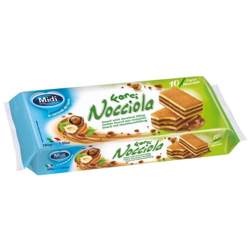 كيك ميدي بحشوة البندق (10 حبات )