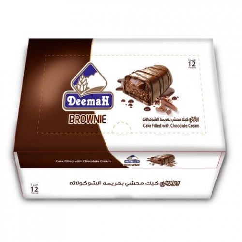 Deemah brownie cake stuffed with chocolate cream 12 packs