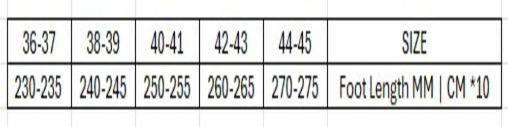 Cougar mzs 301 skates sizechart