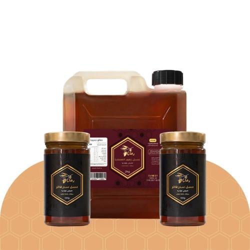 جالون (2كيلو) عسل زهور الهملايا + 2 عبوة (500جم) عسل سدر