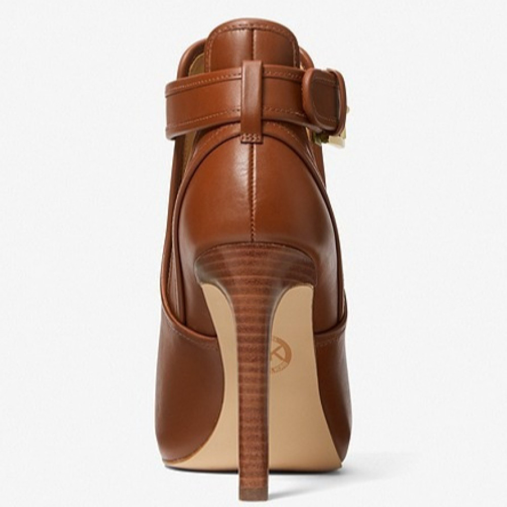 MICHAEL KORS Fanning Leather Open-Toe Ankle Boot - بوت كعب جلد من مايكل  كورس - نُبدع | NOBDEA