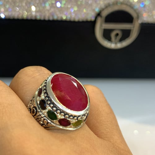 حجر الحكمه مطعم بالياقوت بانكوك مرصع بالاحجار الكر...