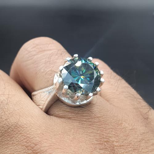 خاتم موزنايت بحري موديل الالماس تاج الملك ابداع ال...