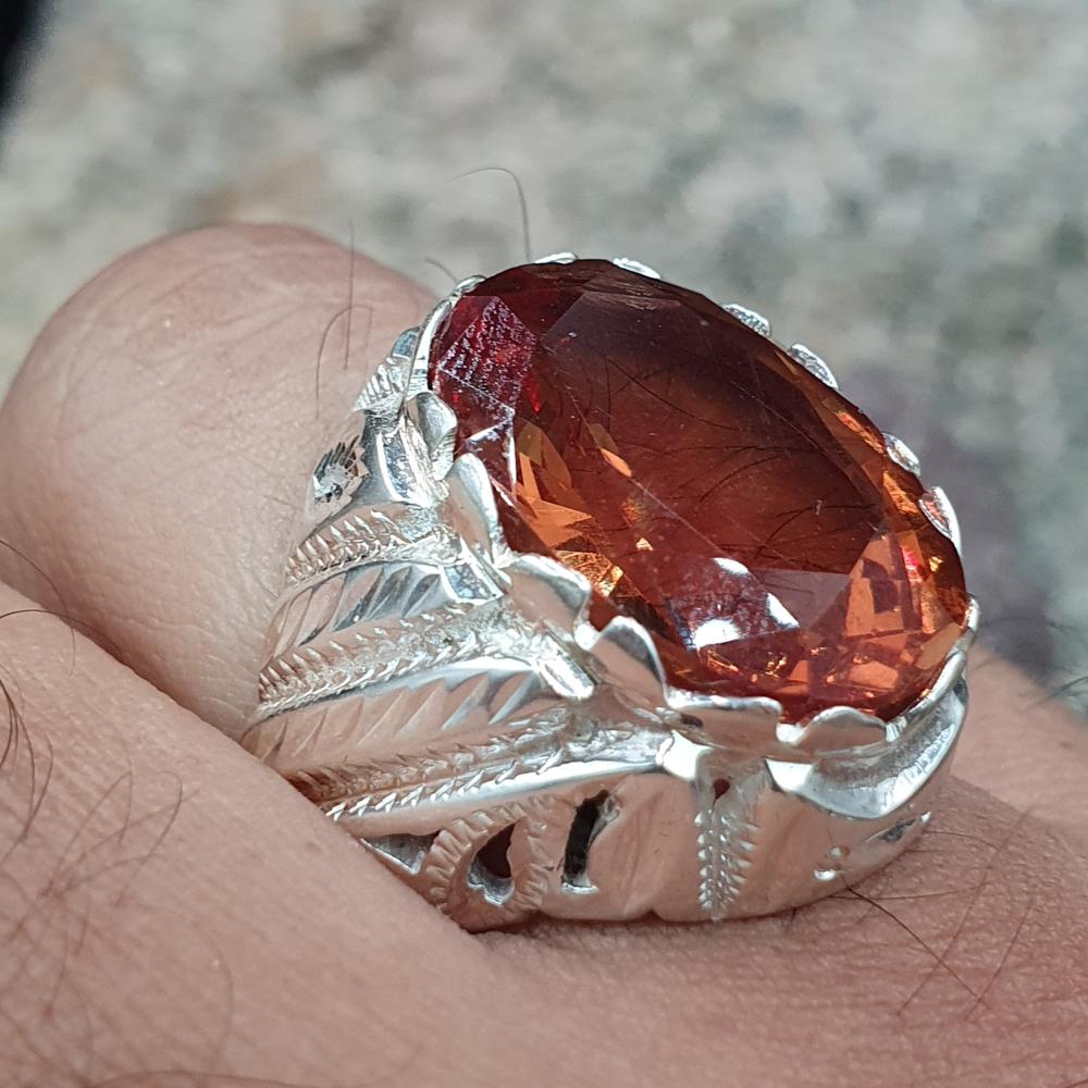 خاتم سلطنايت متغير اللون موديل برتاش مع نقش يدوي