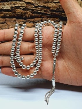سبحه فضه عدد 99 خرزه وزن 40 جرام
