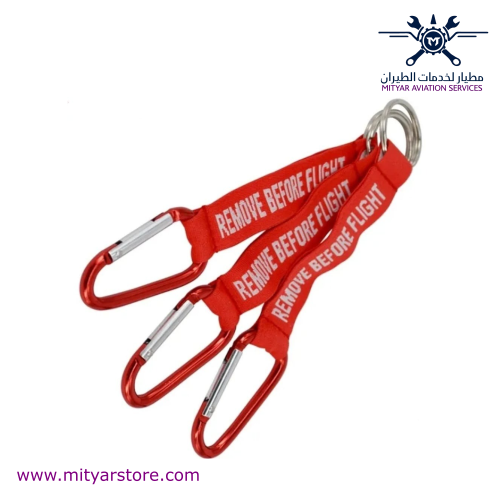 REMOVE BEFORE FLIGHT Keychain with clip