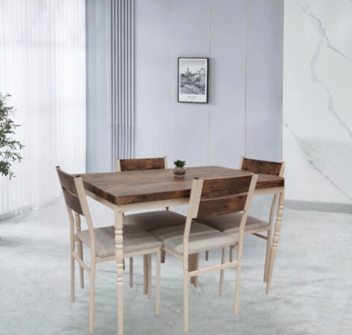 طاولة طعام 4 كراسي بيج