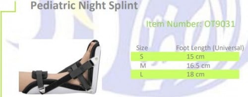 جبيرة كاحل ليلية اطفال PEDIATRIC NIGHT SPLINT AFO