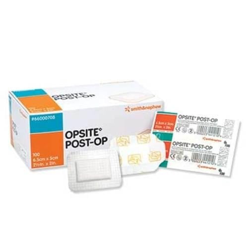 غيار جراحي شفاف ,ومقاوم للماء Opsite& Post Op Dressing With Pad 6.5cm x 5 cm 100/box