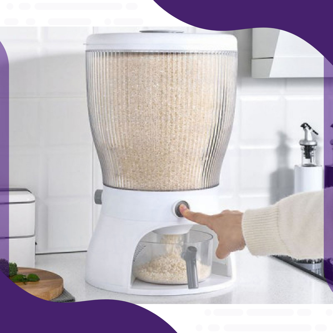 موزع لتخزين الأرز والحبوب قابل للدوران بـ 4 أقسام (Model-E)