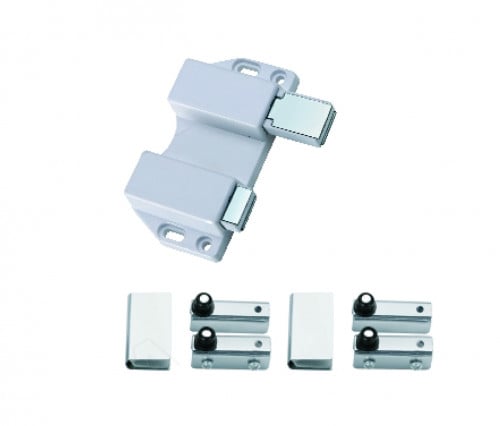 مفصلة ومغناطيس دبل لون ابيض