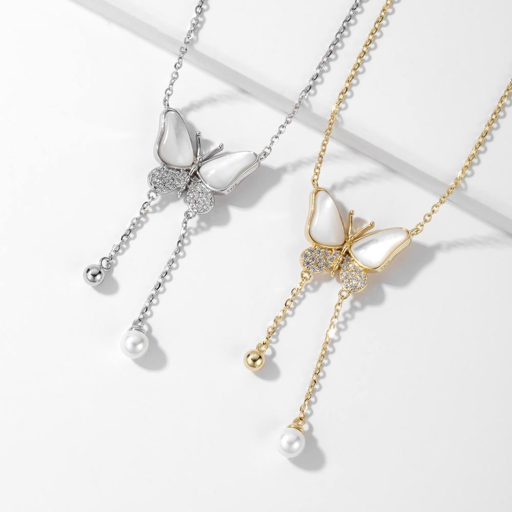 سلسال فاخر على شكل فراشة من الفضة عيار 925