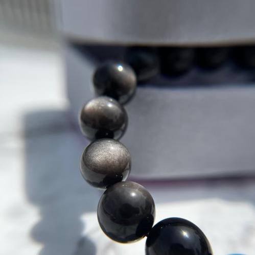 اسوارة اوبسيديان فضي | 6mm