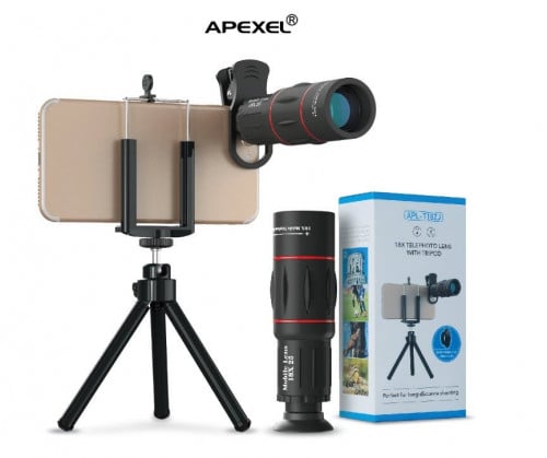تلسكوب التقريب قوة 18 مرة متوافق مع أغلب الأجهزة الذكية مع تريبود