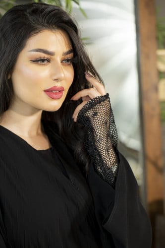 عباية اسود دبل كسرات