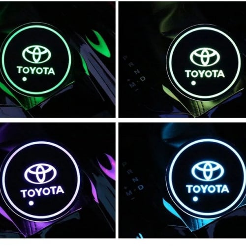 اضاءة ليد اكواب بشعار تويوتا 7 الوان 2 قطعة