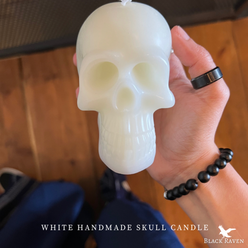 شمعة الجمجمة البيضاء | white skull candle