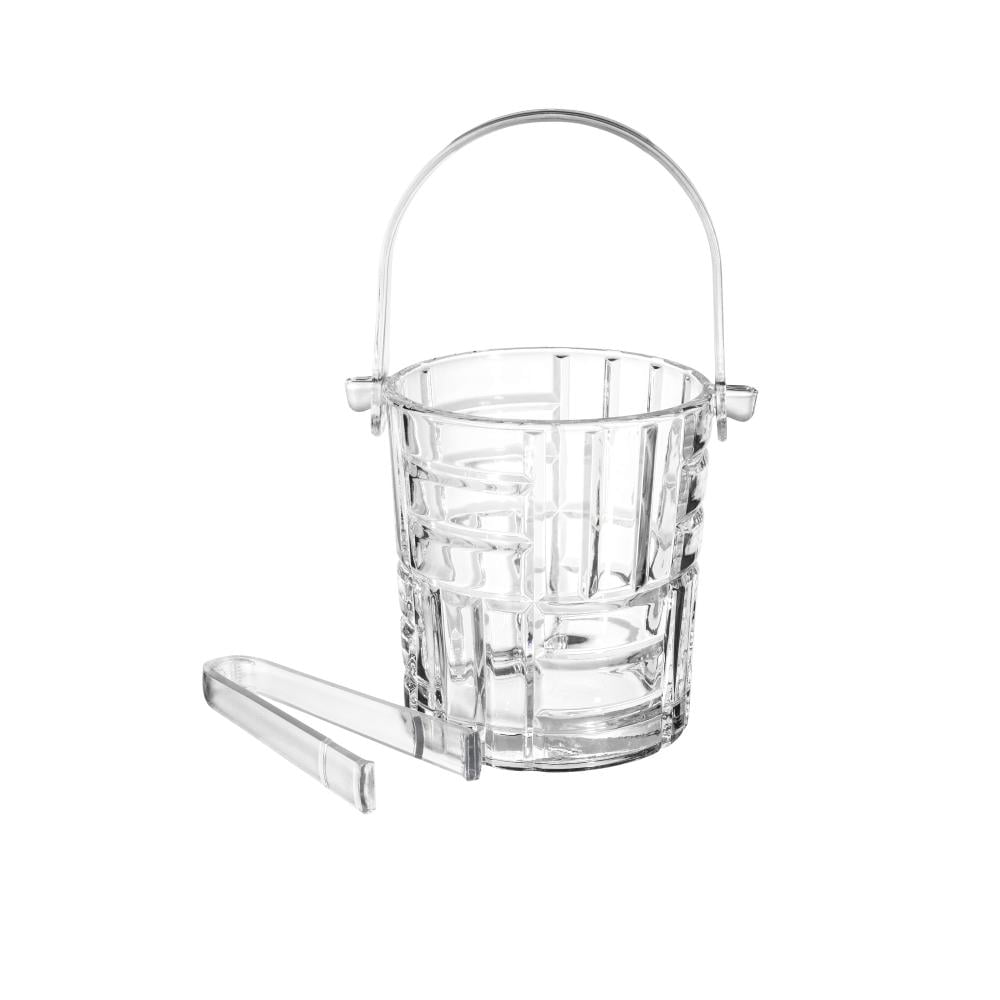 سطل ثلج زجاج محجر مع ملقط اكرليك
