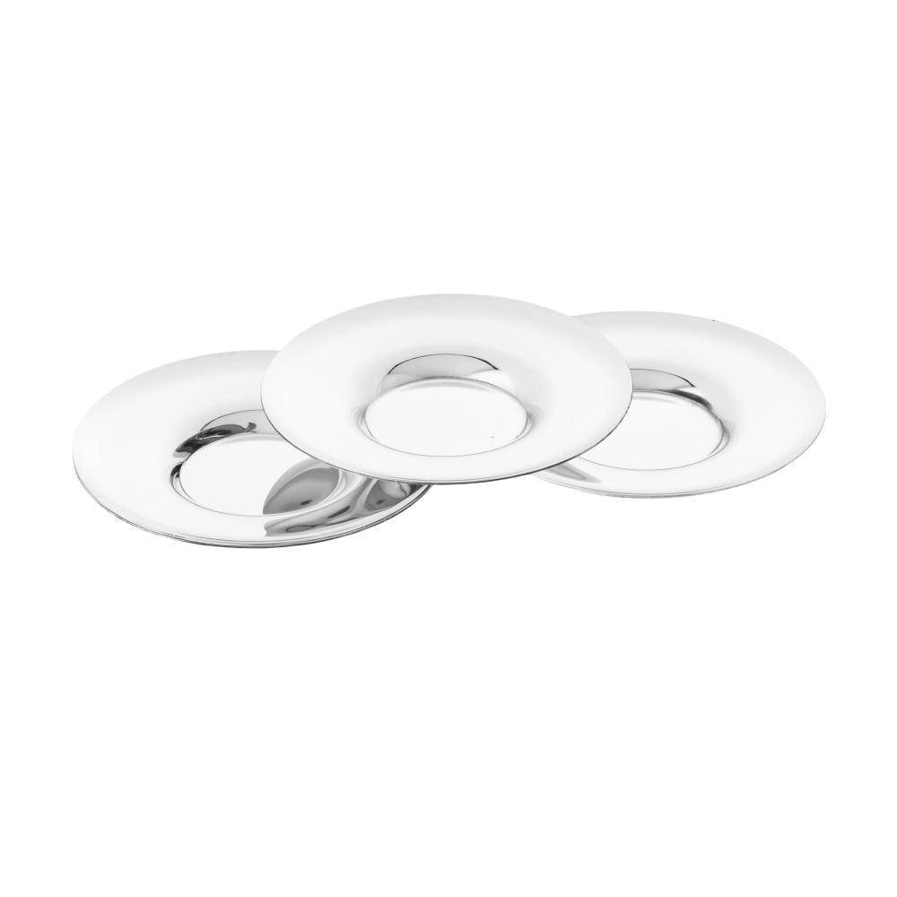 اطباق شاي معدن فضي 6 قطعة مقاس 12 سم استيل هندي