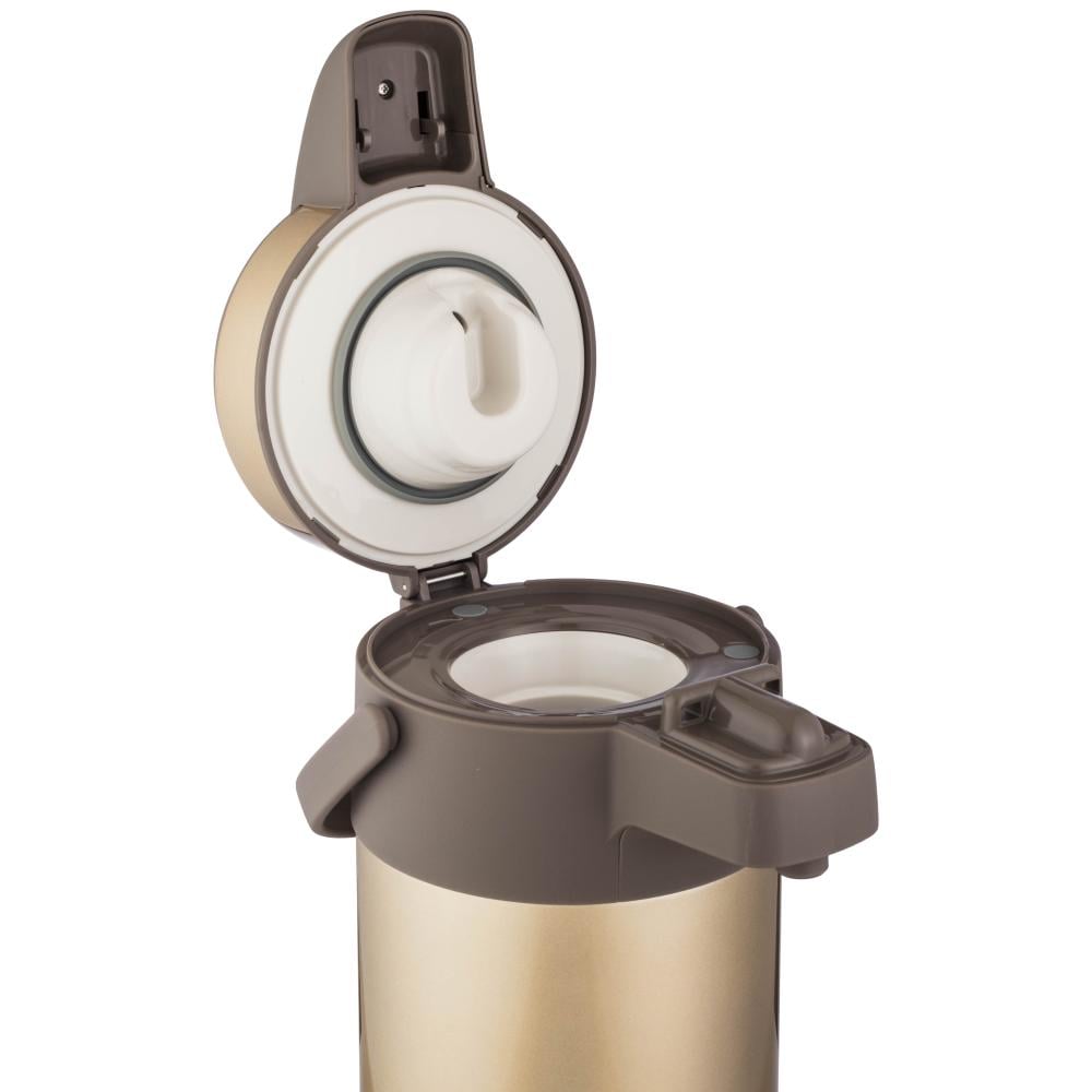 شاها ترمس ضغط ستانلس ستيل من الداخل والخارج عالي الجودة لحفظ الحرارة 4 لتر ذهبي