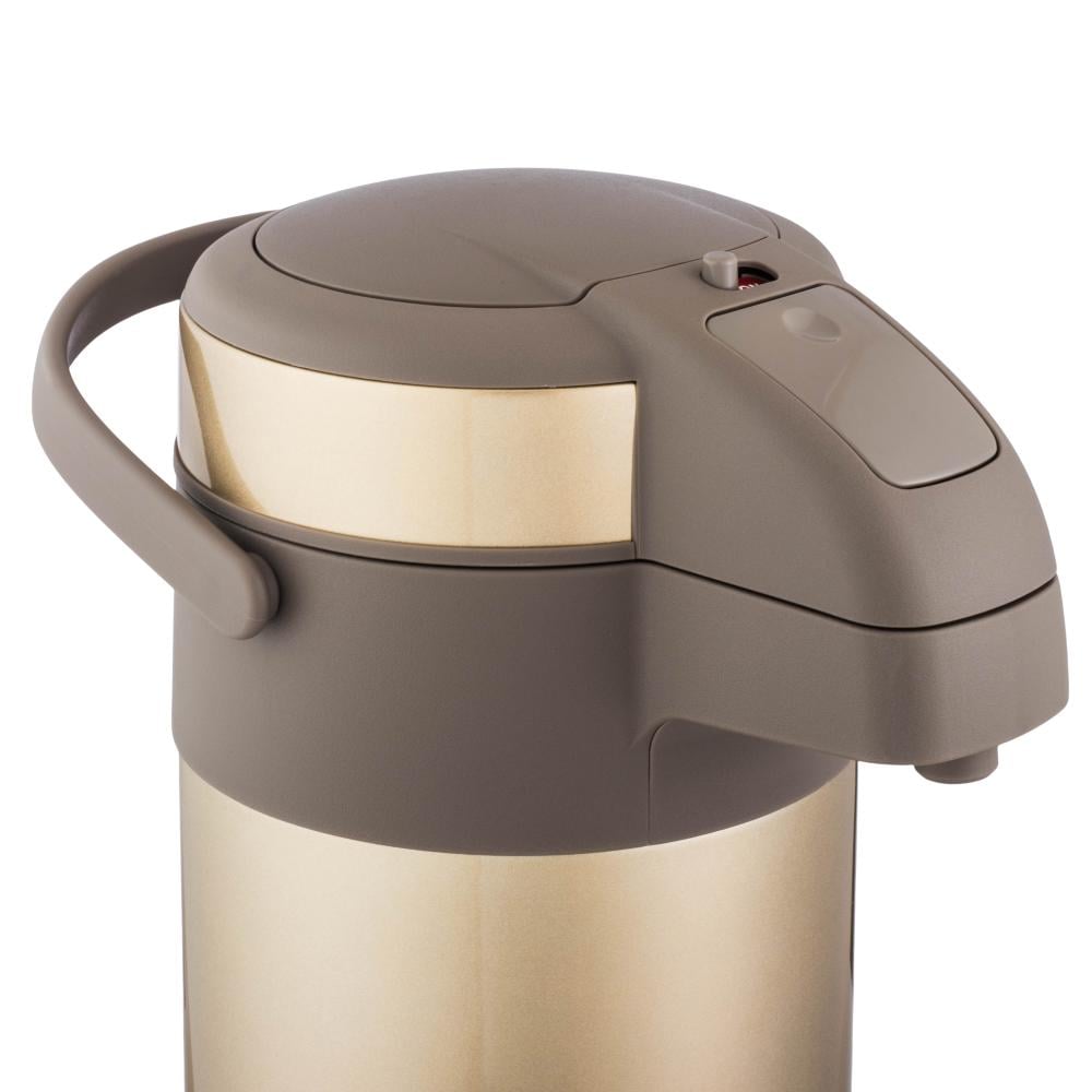 شاها ترمس ضغط ستانلس ستيل من الداخل والخارج عالي الجودة لحفظ الحرارة 4 لتر ذهبي