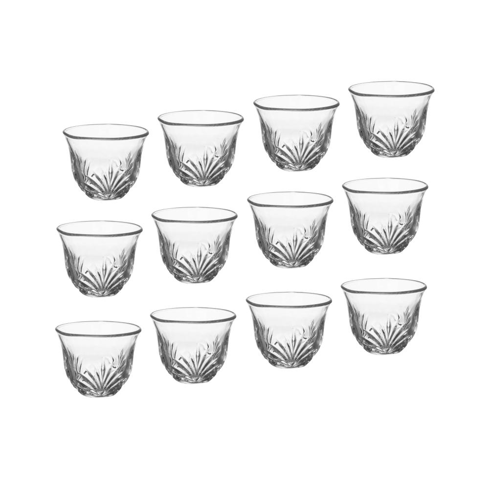 فناجين قهوة سعودي زجاج محجر 12 قطعة