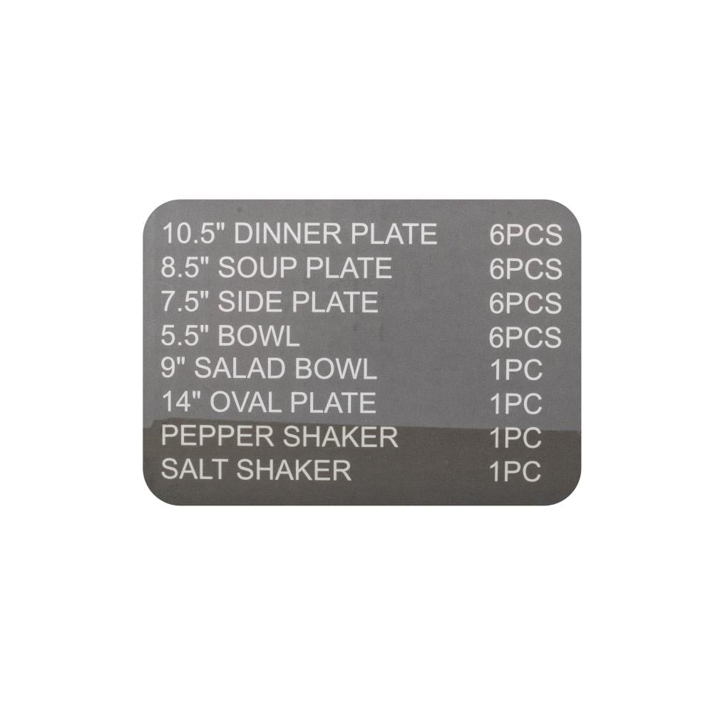 طقم عشاء بورسلان فاخر ابيض وذهبي بنقشات ناعمة 28 قطعة 6 اشخاص