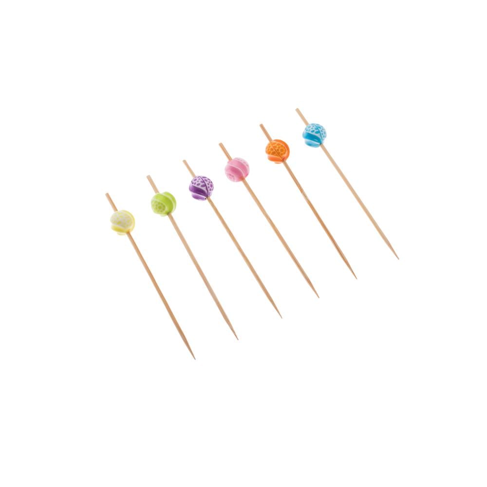 اعواد تمر وحلى خشب بمقبض خرز ملون 25 قطعة