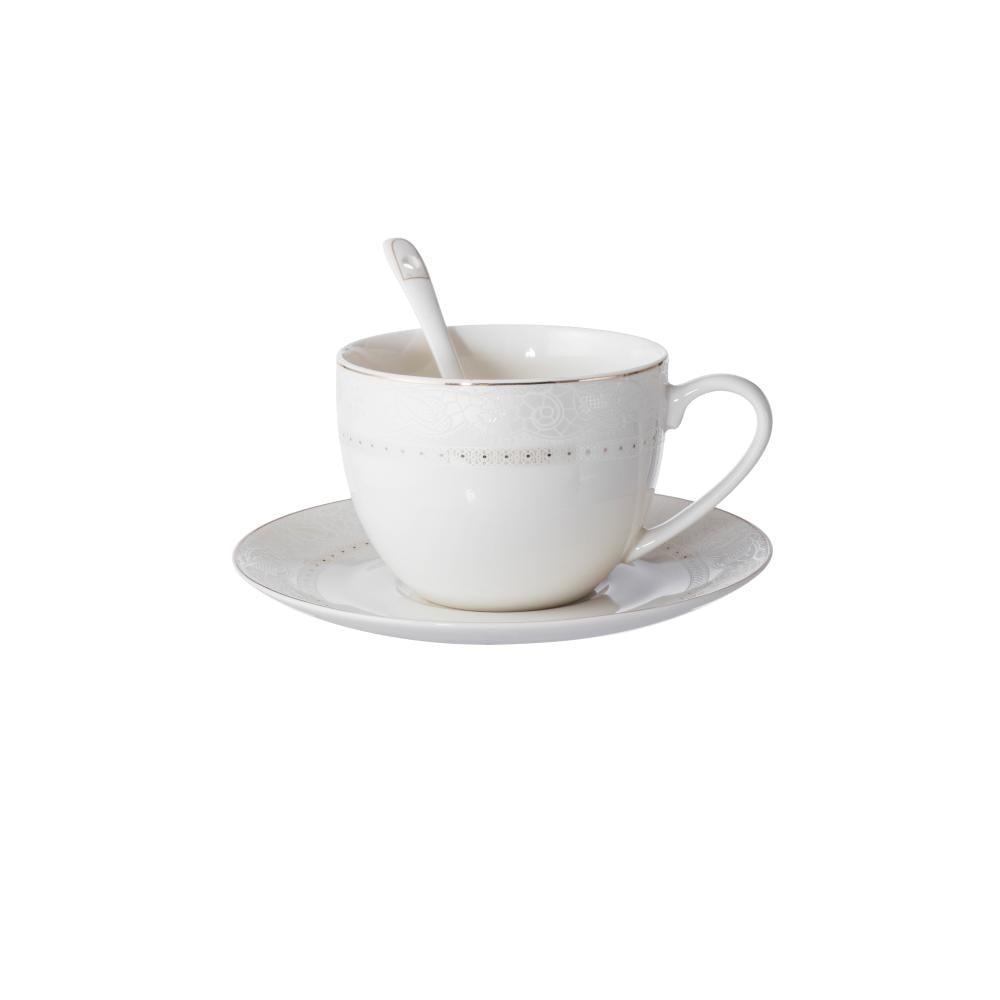 طقم عشاء بورسلان فاخر ابيض بنقش ذهبي مزخرف 70 قطعة 6 اشخاص