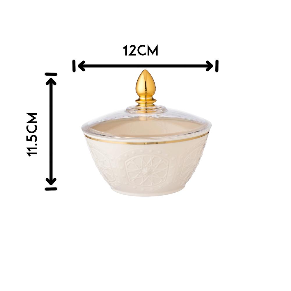 تمرية بلاستيك بغطاء اكريلك كريمي وذهبي مجموعة روز