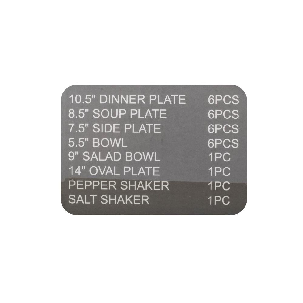 طقم عشاء بورسلان فاخر ابيض وذهبي بنقشات ناعمة 28 قطعة 6 اشخاص